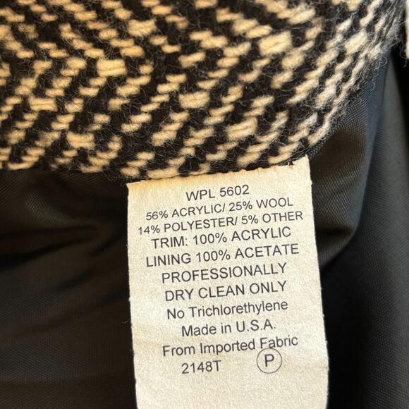 Vintage Komitor Made in USA Womens Small Wool Blend Full Zip Long Collared Coat - Picture 7 of 9